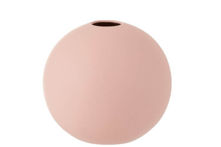 Růžová keramická váza Ball - Ø 25*23,5 cm J-Line by Jolipa