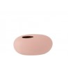 Světle růžová keramická oválná váza Matt Pink L - 24,5*14,5*13 cm
