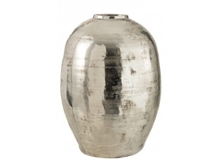 Veliká stříbrná kovová váza  Arya - Ø 39*57 cm