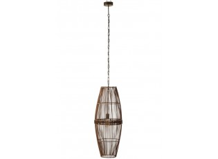 Závěsné světlo s bambusovým stínidlem Evonne -  Ø 37*198 cm
