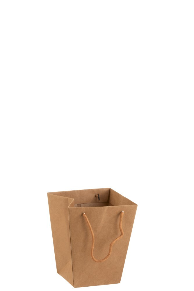 Levně Hnědý voděodolný květináč ve tvaru tašky - 17*17*20 cm 1441