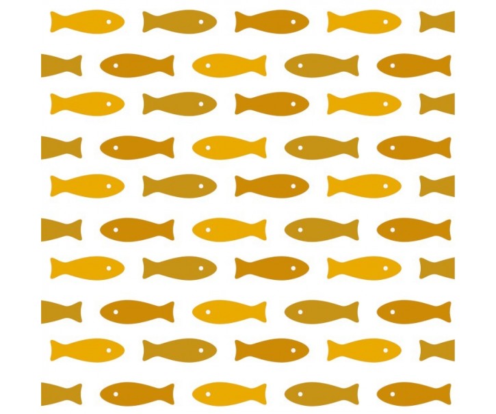 20ks papírových ubrousků s dekorem okrových rybek - 33*33 cm
