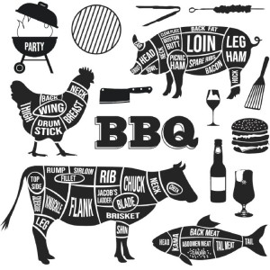 Balení bílých papírových ubrousků se zvířaty BBQ -20 ks - 13*3*13 cm