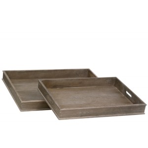 Set 2 dřevěných podnosů Regine - 71*51*8 cm
