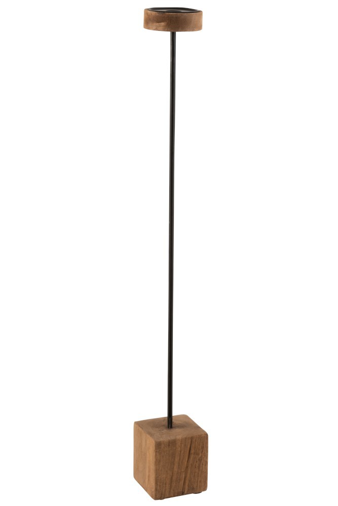 Dřevěný hnědý svícen  Mango XXL  - Ø 10*90 cm J-Line by Jolipa