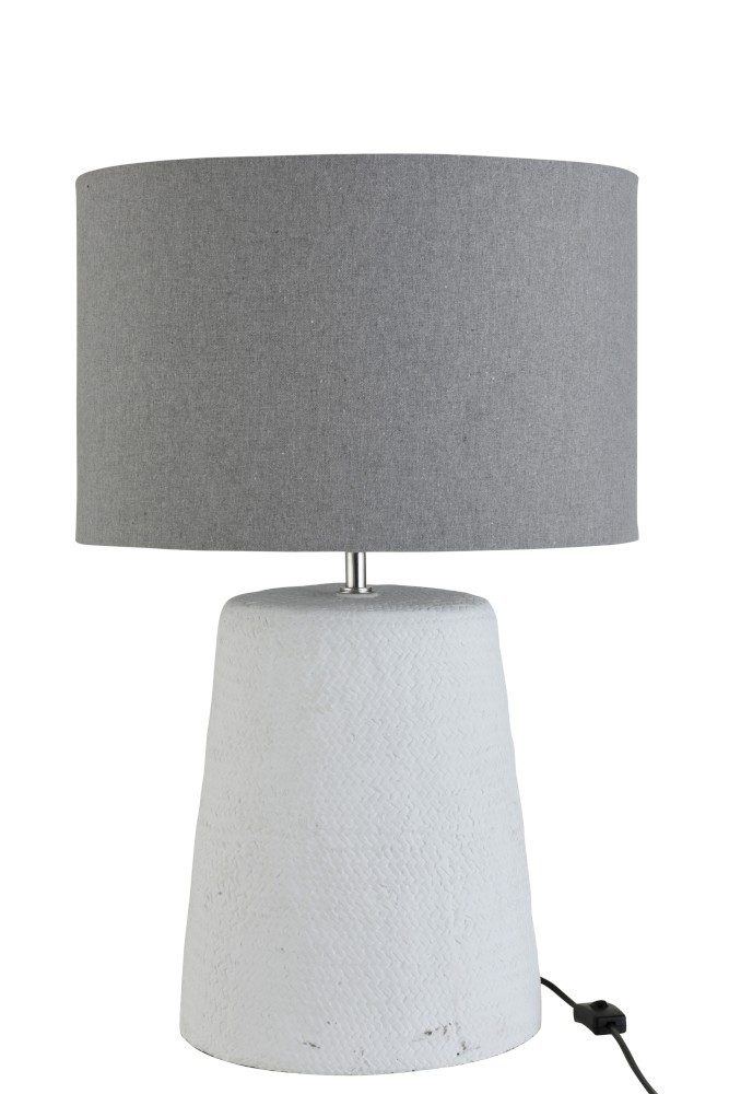 Stolní lampa v šedo-bílé kombinaci Abelle L - Ø 42*64 cm J-Line by Jolipa