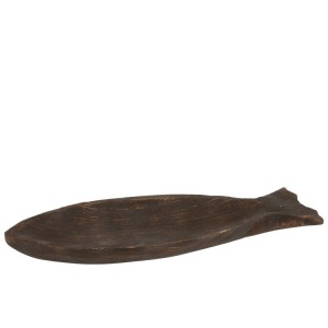 Tmavě hnědá mísa ve tvaru ryby Gwann - 62*25*6 cm