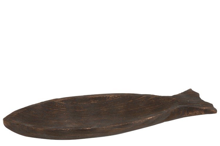 Tmavě hnědá mísa ve tvaru ryby - 62*25*6 cm