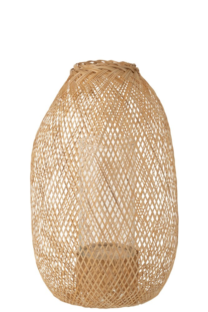 Lucerna z bambusového dřeva Hazel – Ø 33*49 cm