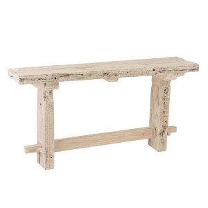Vintage dřevěná konzole v bílé barvě s patinou Adelais - 150*37*77 cm
