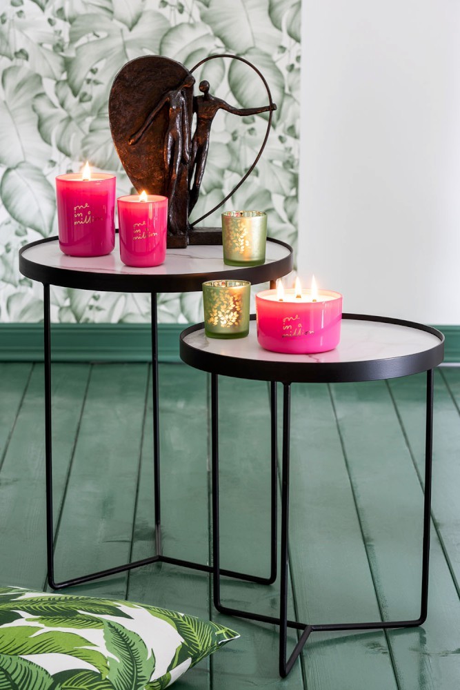 Set 2 odkládacích stolků v marble designu Helaine - Ø 45*55 cm