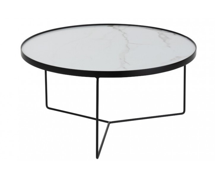 Konferenční stolek v marble designu Helaine - Ø 80*40 cm