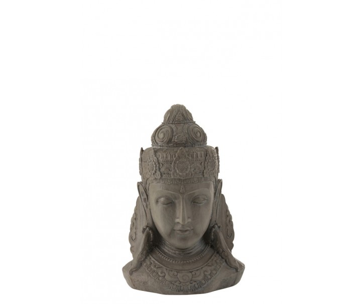 Šedá dekorativní soška hlavy Buddha S - 29*21,5*43 cm