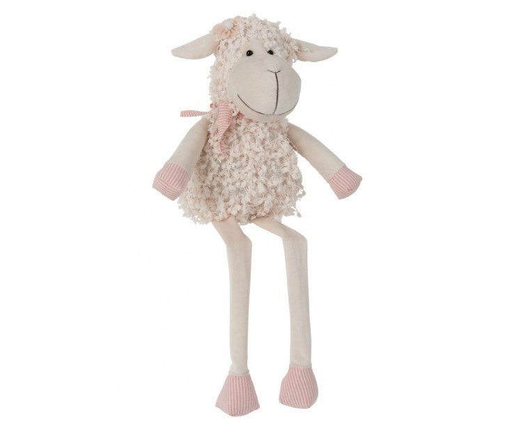 Béžová dekorační textilní ovečka Deco - 15*12*28 cm