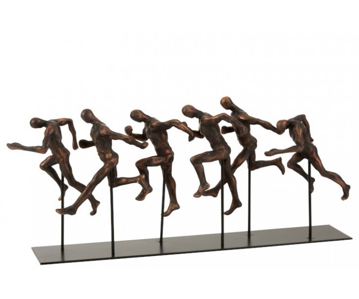 Černo bronzové dekorativní sousoší běžících atletů - 45*11,5*19 cm