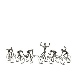 6 ks dekorativních sošek cyklistů závodníků S - 15*5,5*14 cm