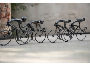 6 ks kovových dekorativních sošek cyklistů závodníků - 21,5*8*18,5 cm