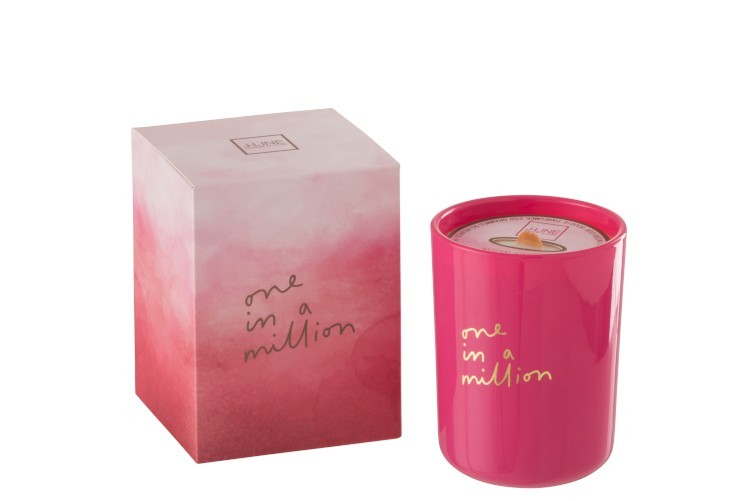 Vonná svíčka v růžové skleničce On in a Million - 9*9*12 cm / 50h J-Line by Jolipa