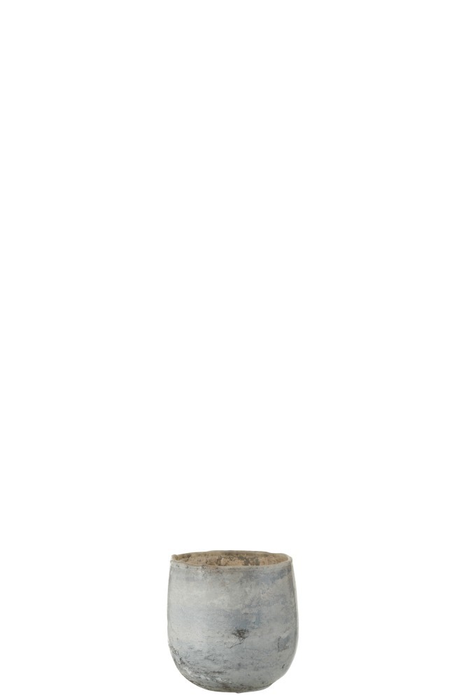 Šedý skleněný svícen Lea na čajovou svíčku - 8,5*8,5*8,5 cm J-Line by Jolipa