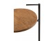 Černý kovový odkládací stolek s dřevěnou deskou Mango - Ø 35*42*65 cm