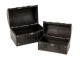 Set 2ks černých dřevěných kufříků Retro - 36*25*23 cm