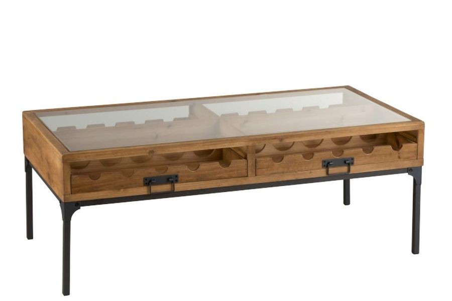 Konferenční dřevěný stůl na láhve vína Vine - 120*60*45 cm