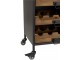 Černá kovová skříň s dřevěnými šuplíky na láhve vína Vine - 43,5*35*120 cm