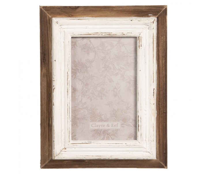 Dřevěný vintage fotorámeček s patinou -17*4*22 cm / 10*15 cm