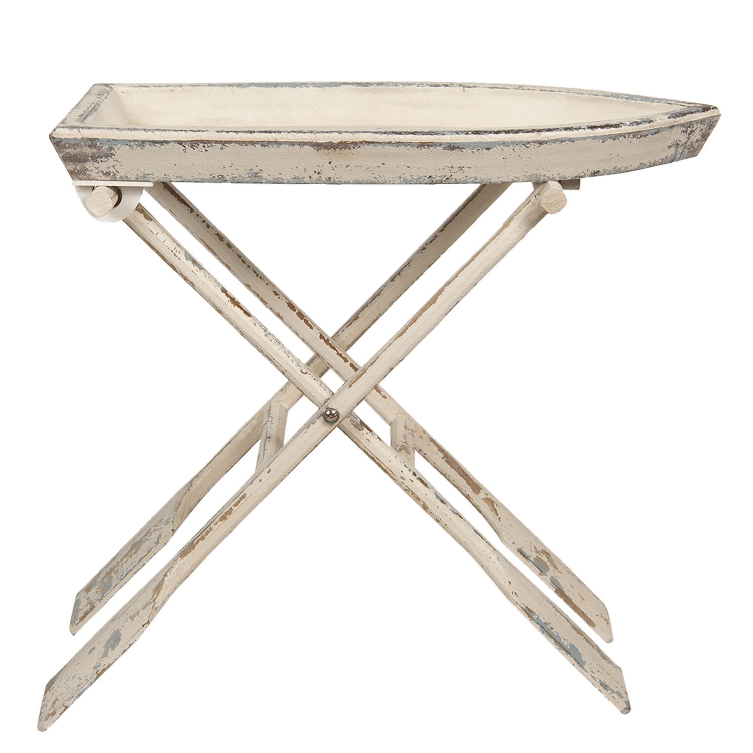Tavolo pieghevole in legno con design di una barca con remi - 70*39*64 cm 50402