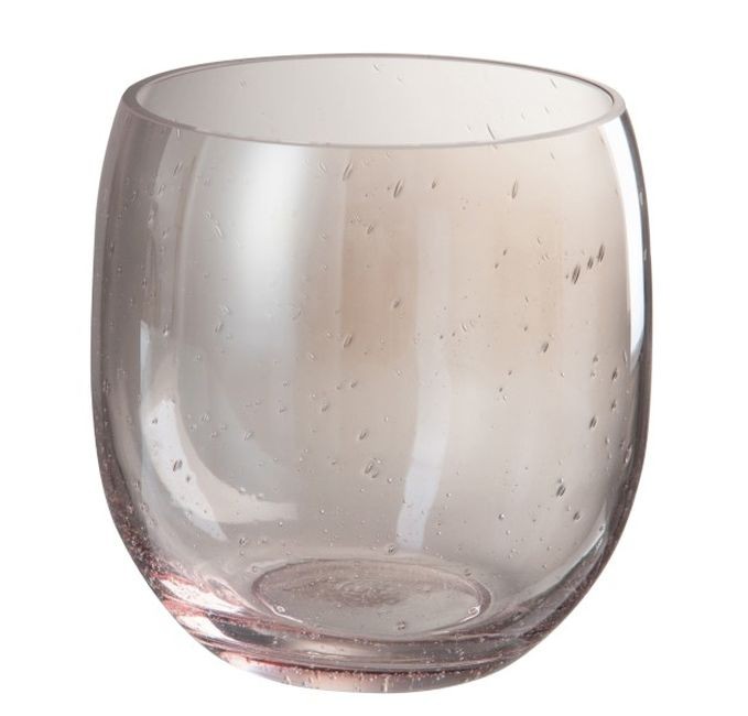 Růžová skleněná váza Bubble - Ø 17*17 cm J-Line by Jolipa