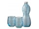 Modrá skleněná láhev a 2skleničky Salmon - Ø 10*26cm