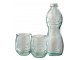 Průhledná skleněná láhev a 2skleničky Natural - Ø 10*26cm