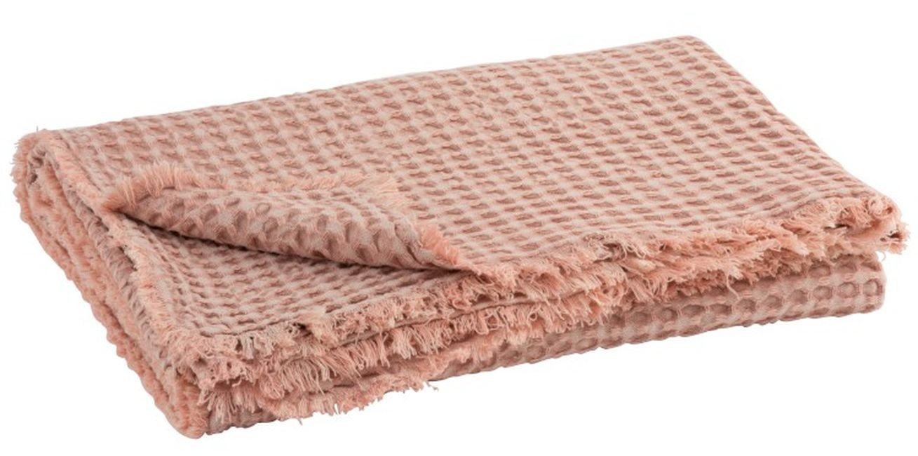 Růžový bavlněný vaflový pléd Waffle - 130*170 cm
