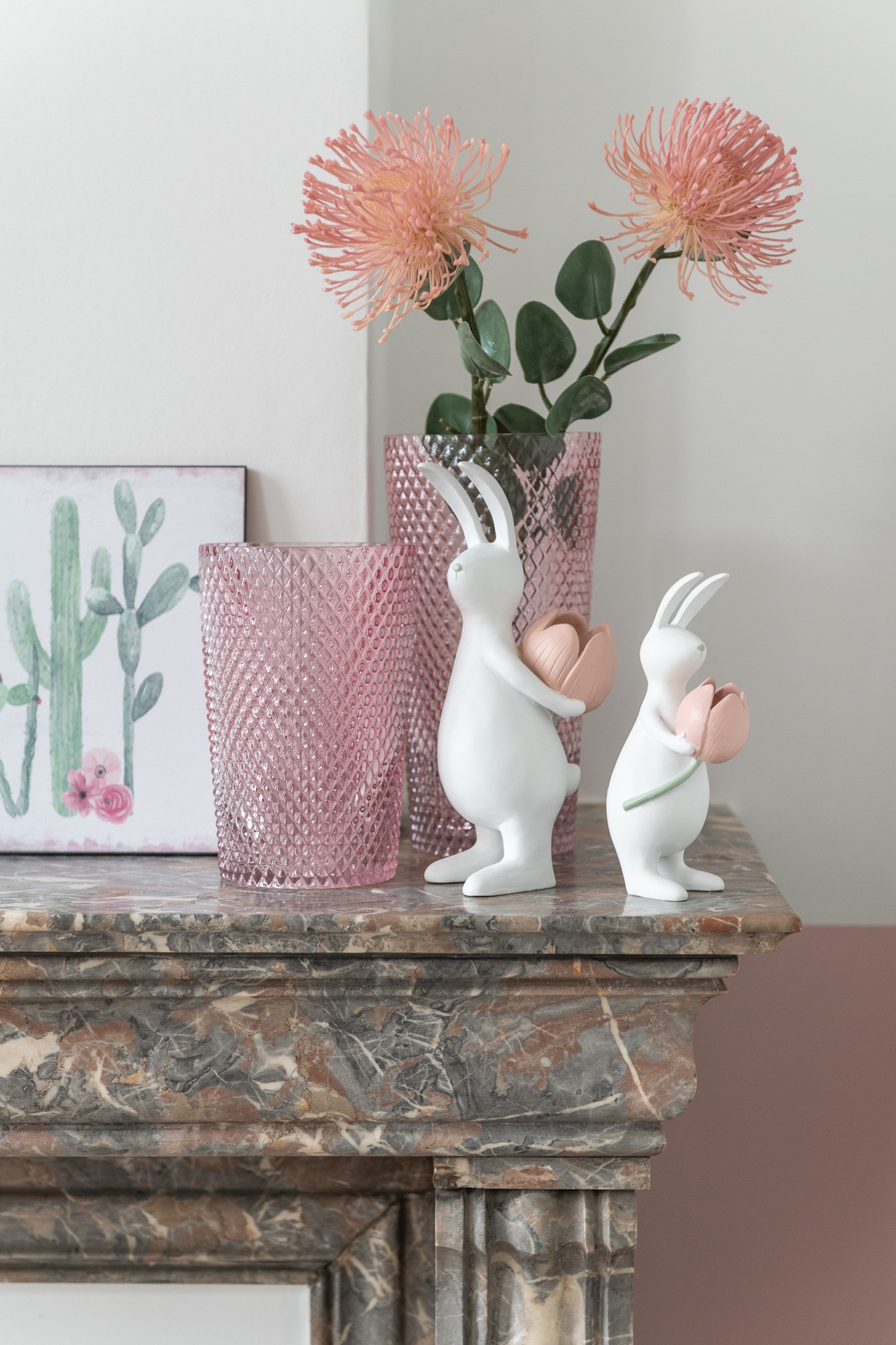 Růžová květina jehelníček Pincushion - 72cm
