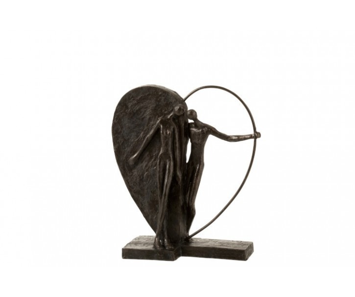 Hnědá dekorativní soška Couple in hearth - 10*29*31 cm