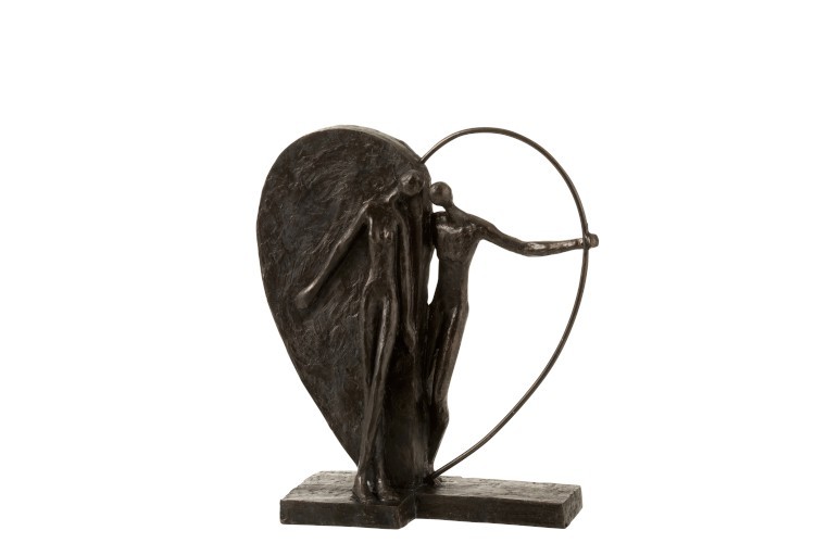 Hnědá dekorativní soška Couple in hearth - 10*29*31 cm