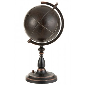 Hnědý kovový glóbus Engra - Ø 32*66 cm