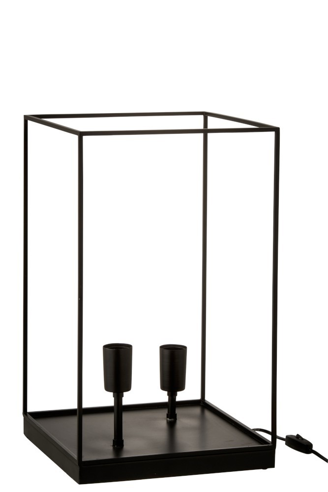 Lampa z černého kovového rámu Tilde L - Ø 30,5*50,5 cm