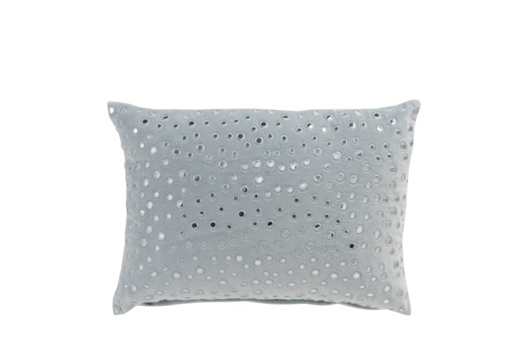 Světle modrý podélný polštář s designem kapek La Pluie - 52*32*4 cm