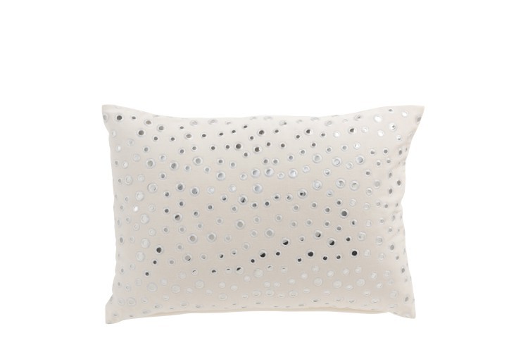 Bílý podélný polštář s designem kapek La Pluie - 30*50 cm
