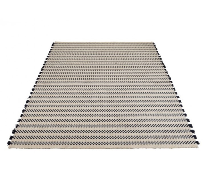Bílo-tmavě modrý kusový koberec Échecs - 200*300*1 cm