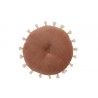 Sametový růžový kulatý polštář se střapci - Ø 40*9,5 cmBarva: Růžová Materiál: Bavlna / Textil s výplní z dutého vlákna 