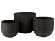 Sada třech černých keramických květináčů - 51,5*51,5*46 cm