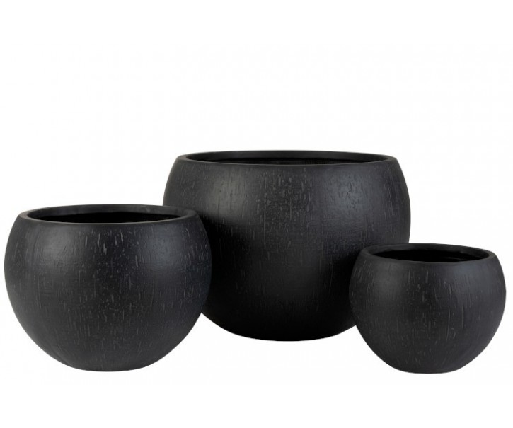 Set 3ks černých květináčů Clay - Ø 55*39 cm