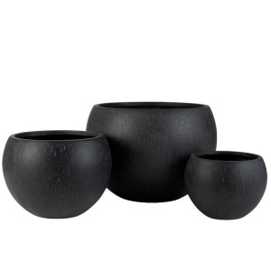 Set 3ks černých květináčů Clay - Ø 55*39 cm