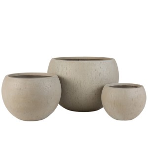 Set 3ks béžových květináčů Clay - Ø 55*39 cm