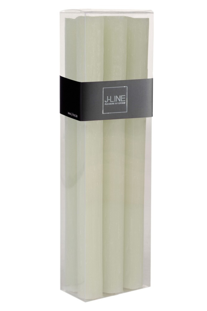 Box 6 zelených stolních svíček  -13H /24 cm J-Line by Jolipa