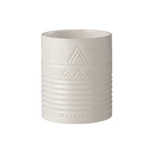 Krémový květináč s dekorem Triangle - Ø16,7*20 cm