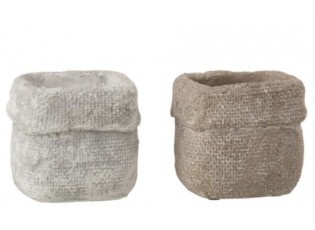 Set 2 betonových květináčů Ciment – Ø 10*9 cm