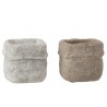 Set 2 betonových květináčů Ciment – 10* 10*9 cmBarva: Krémová / Béžová Materiál: Beton 
